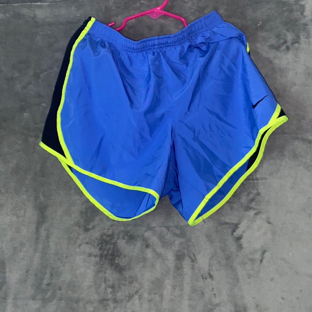 Mike Dri Fit Shorts Royal Blue Black Neon Green Size Small